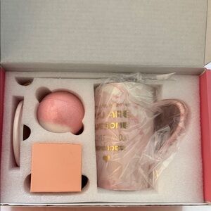 Pink and Gold coffee mug gift set